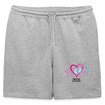 Bébé 2026 ECG Heartbeat Bébé Pieds Mignon Cadeau - Short de survêtement homme premium - gris chiné - Devant - AI Model Male 178 light (178cm)