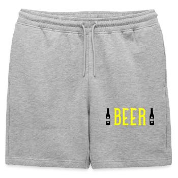Beer - Mens' Premium Organic Sweatshorts - heather grey - Front - AI Model Male 178 light (178cm)
