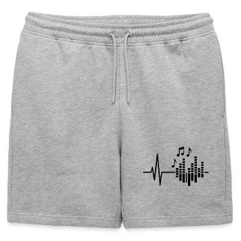 Music Heartbeat, Line Art Design for Musicians - Mens' Premium Organic Sweatshorts - heather grey - Front - AI Model Male 178 light (178cm)