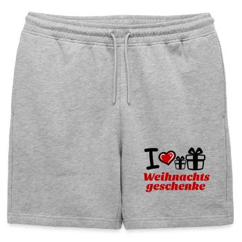 J’adore les cadeaux de Noël - Short de survêtement homme premium - gris chiné - Devant - AI Model Male 178 light (178cm)