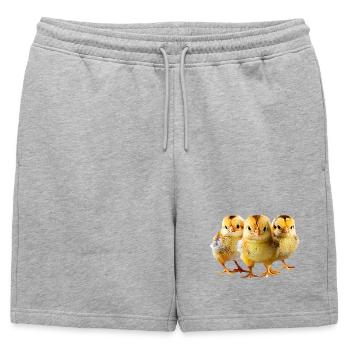 Kueken - Mens' Premium Organic Sweatshorts - heather grey - Front - AI Model Male 178 light (178cm)
