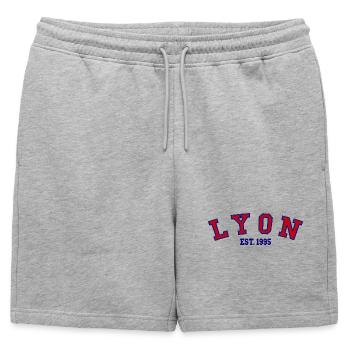 Lyon Est. 1995 - Short de survêtement homme premium - gris chiné - Devant - AI Model Male 178 light (178cm)
