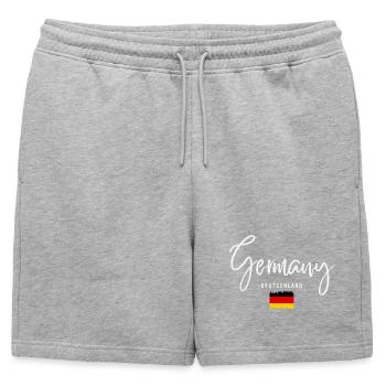 Né en Allemagne, racines allemandes - Short de survêtement homme premium - gris chiné - Devant - AI Model Male 178 light (178cm)