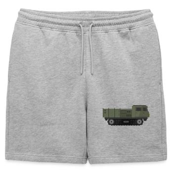 Camion militaire - Short de survêtement homme premium - gris chiné - Devant - AI Model Male 178 light (178cm)