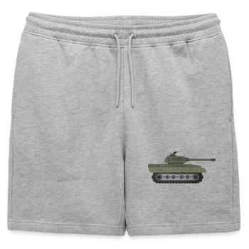 Char militaire - Short de survêtement homme premium - gris chiné - Devant - AI Model Male 178 light (178cm)