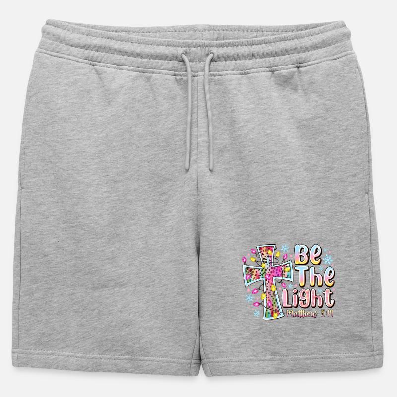 Sei das Lichtkreuz-Prisma - Männer Premium Organic Sweatshorts - Grau meliert