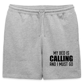 My bed is calling and i must go - Short de survêtement homme premium - gris chiné - Devant - AI Model Male 178 light (178cm)