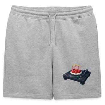 DJ BIRTHDAY - sound & vision - Short de survêtement homme premium - gris chiné - Devant - AI Model Male 178 light (178cm)