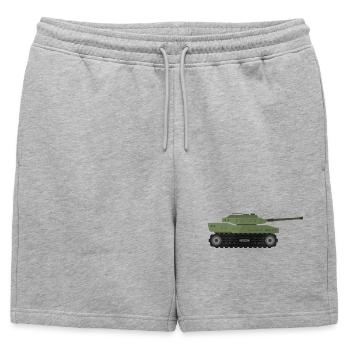 Char militaire - Short de survêtement homme premium - gris chiné - Devant - AI Model Male 178 light (178cm)