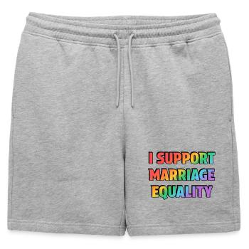 Je soutiens l’égalité du mariage - Short de survêtement homme premium - gris chiné - Devant - AI Model Male 178 light (178cm)