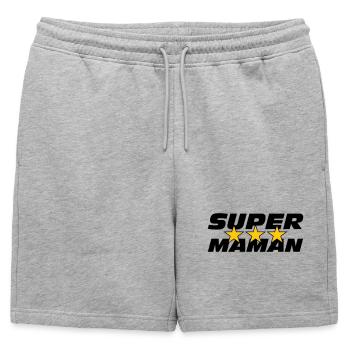 Super Maman - Fête des Mères - Short de survêtement homme premium - gris chiné - Devant - AI Model Male 178 light (178cm)