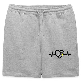 Tennis Heart Racket Ball Sports Passion - Mens' Premium Organic Sweatshorts - heather grey - Front - AI Model Male 178 light (178cm)