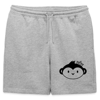 Couronne de singe - Tête de singe mignonne avec couronne - Short de survêtement homme premium - gris chiné - Devant - AI Model Male 178 light (178cm)