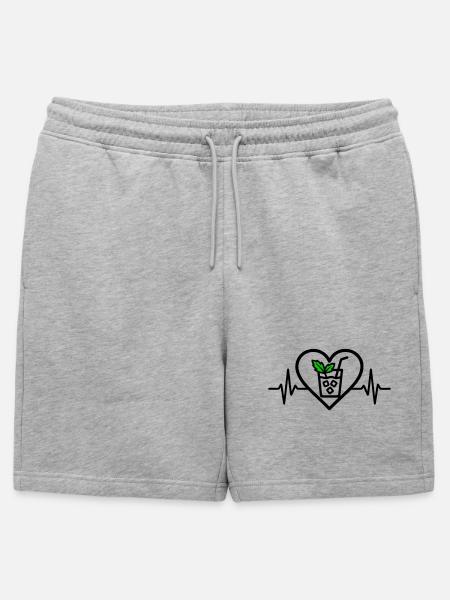 Mojito Heart Cocktail Mint Glass Summer - Mens' Premium Organic Sweatshorts - heather grey