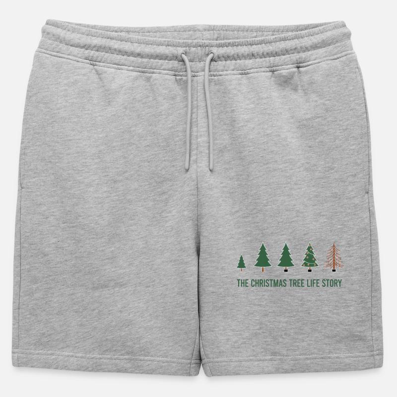 Weihnachtsbaum Evolution – Lustiges Xmas Design - Männer Premium Organic Sweatshorts - Grau meliert