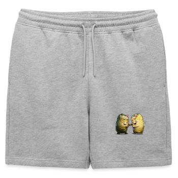 Cabbage Roll and Golubez - Twin Brothers - Mens' Premium Organic Sweatshorts - heather grey - Front - AI Model Male 178 light (178cm)