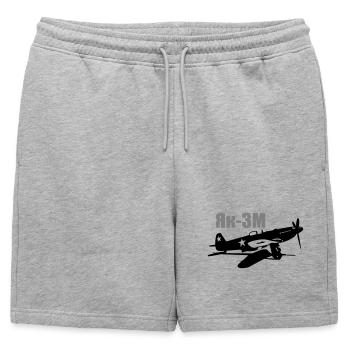 Yak-3 M - Short de survêtement homme premium - gris chiné - Devant - AI Model Male 178 light (178cm)
