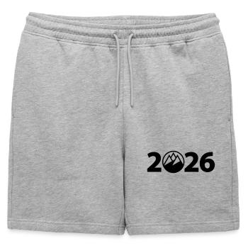 Randonnée 2026, Alpinisme 2026 - Short de survêtement homme premium - gris chiné - Devant - AI Model Male 178 light (178cm)