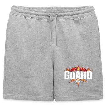Guard Est 1984 Flames - Mens' Premium Organic Sweatshorts - heather grey - Front - AI Model Male 178 light (178cm)
