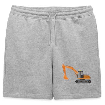 Excavator - Mens' Premium Organic Sweatshorts - heather grey - Front - AI Model Male 178 light (178cm)