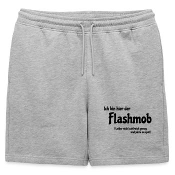 Flashmob - Männer Premium Organic Sweatshorts - Grau meliert - Vorne - AI Model Male 178 light (178cm)