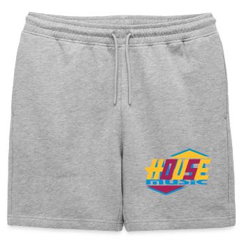 Design typographique stylé de house music - Short de survêtement homme premium - gris chiné - Devant - AI Model Male 178 light (178cm)