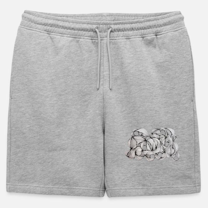 Lined Leaf Weave Pattern - Mens' Premium Organic Sweatshorts - heather grey
