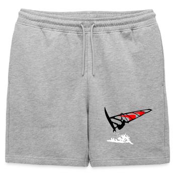 Planche à voile - Short de survêtement homme premium - gris chiné - Devant - AI Model Male 178 light (178cm)