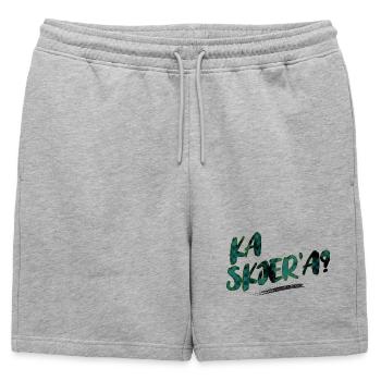 Where is the scythe? - Mens' Premium Organic Sweatshorts - heather grey - Front - AI Model Male 178 light (178cm)