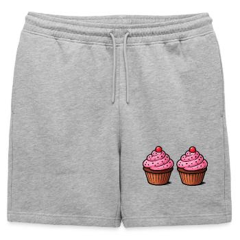 Pâtisserie de cupcakes - Short de survêtement homme premium - gris chiné - Devant - AI Model Male 178 light (178cm)