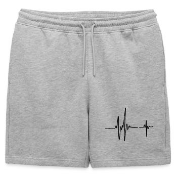 Heartbeat - Rhythm of Life - Mens' Premium Organic Sweatshorts - heather grey - Front - AI Model Male 178 light (178cm)