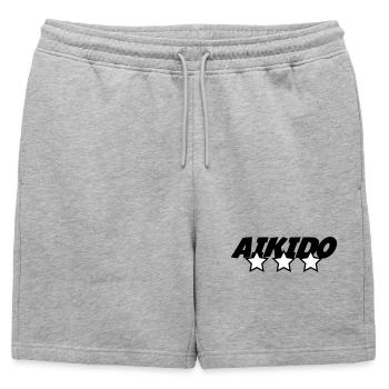 Aïkido - Art Martial - Aïkidoka - Short de survêtement homme premium - gris chiné - Devant - AI Model Male 178 light (178cm)