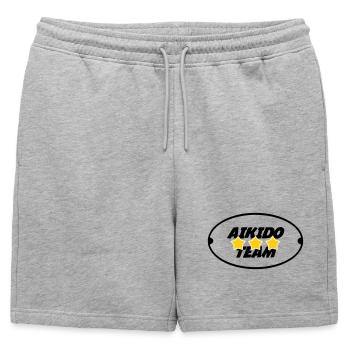 Aïkido Team - Short de survêtement homme premium - gris chiné - Devant - AI Model Male 178 light (178cm)