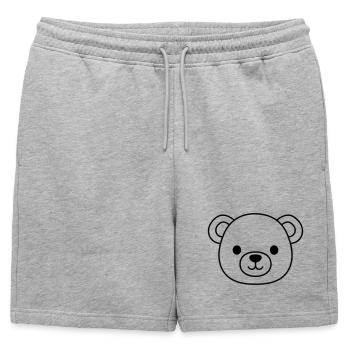 Visage d’ours en peluche - Short de survêtement homme premium - gris chiné - Devant - AI Model Male 178 light (178cm)