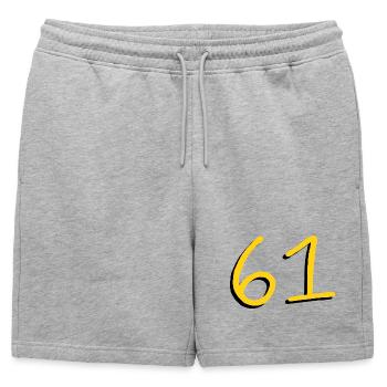 61 - Short de survêtement homme premium - gris chiné - Devant - AI Model Male 178 light (178cm)