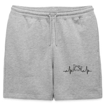 Batterie Rythme Musique Instrument Batteur Cœur - Short de survêtement homme premium - gris chiné - Devant - AI Model Male 178 light (178cm)