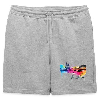 Horizon de Cologne Cathédrale de Cologne Allemagne Ville Coloré - Short de survêtement homme premium - gris chiné - Devant - AI Model Male 178 light (178cm)