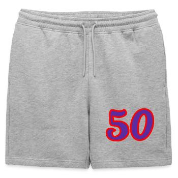 50. 50 ANS. 50e ANNIVERSAIRE. ANNIVERSAIRE 50 ANS. - Short de survêtement homme premium - gris chiné - Devant - AI Model Male 178 light (178cm)