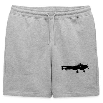 Bf-110 - Short de survêtement homme premium - gris chiné - Devant - AI Model Male 178 light (178cm)
