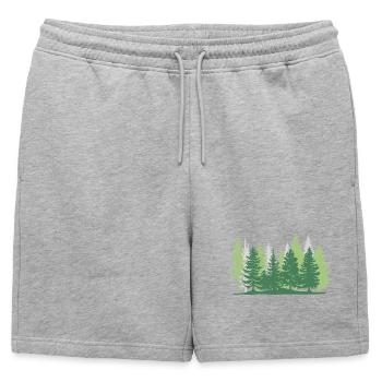 Forest Tree Greens - Mens' Premium Organic Sweatshorts - heather grey - Front - AI Model Male 178 light (178cm)