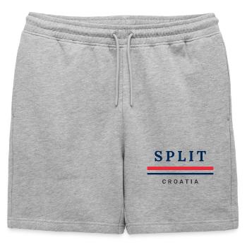 Split City Croatia - Mens' Premium Organic Sweatshorts - heather grey - Front - AI Model Male 178 light (178cm)