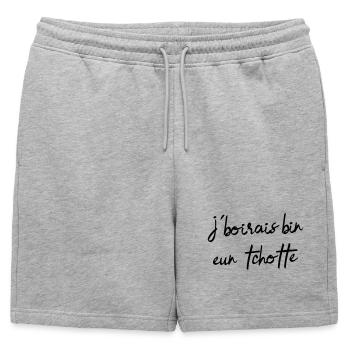 I would drink bin eun tchotte, humor chti du Nord - Mens' Premium Organic Sweatshorts - heather grey - Front - AI Model Male 178 light (178cm)