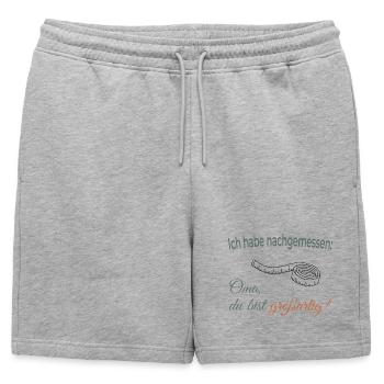 J’ai mesuré – Mamie, tu es géniale ! - Short de survêtement homme premium - gris chiné - Devant - AI Model Male 178 light (178cm)