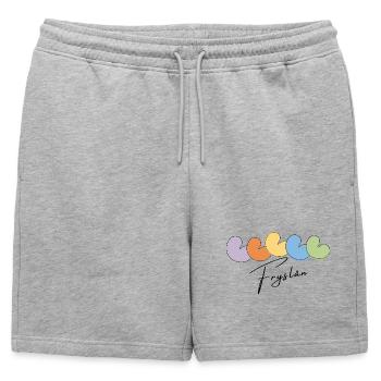 Pompeblêd Arc-en-ciel - Pompeblêdjes frison - Short de survêtement homme premium - gris chiné - Devant - AI Model Male 178 light (178cm)
