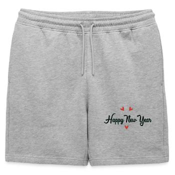 HAPPY NEW YEAR. NEW YEAR'S EVE. NEW YEAR - Mens' Premium Organic Sweatshorts - heather grey - Front - AI Model Male 178 light (178cm)