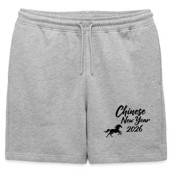Calligraphie du Nouvel An chinois 2026 - Short de survêtement homme premium - gris chiné - Devant - AI Model Male 178 light (178cm)