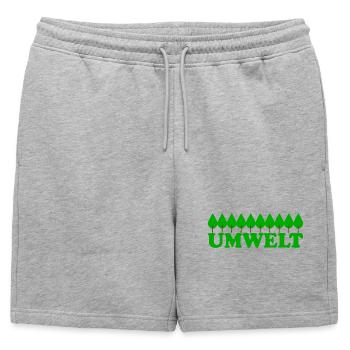 Environnement - Short de survêtement homme premium - gris chiné - Devant - AI Model Male 178 light (178cm)