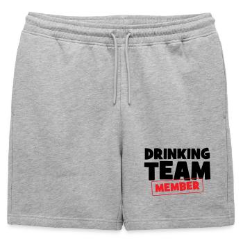 Drinking Team Member / Alcool - Short de survêtement homme premium - gris chiné - Devant - AI Model Male 178 light (178cm)