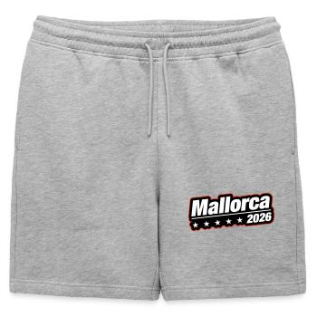 Majorque 2026 - Short de survêtement homme premium - gris chiné - Devant - AI Model Male 178 light (178cm)