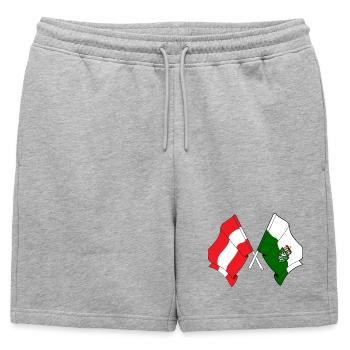 Drapeaux croisés de l’Autriche et de la Styrie - Short de survêtement homme premium - gris chiné - Devant - AI Model Male 178 light (178cm)